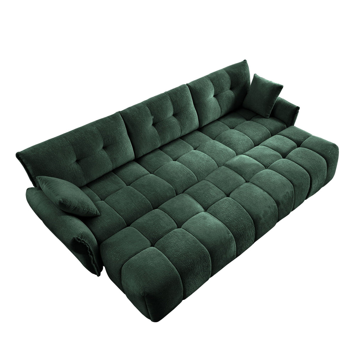 Elegant Sofa Set With Ottoman And Pillows, Textured Chenille, High Resilience Cushions by Couch.com