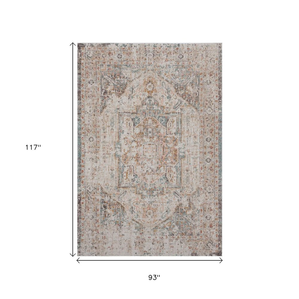 8' X 10' Beige Indoor Outdoor Area Rug