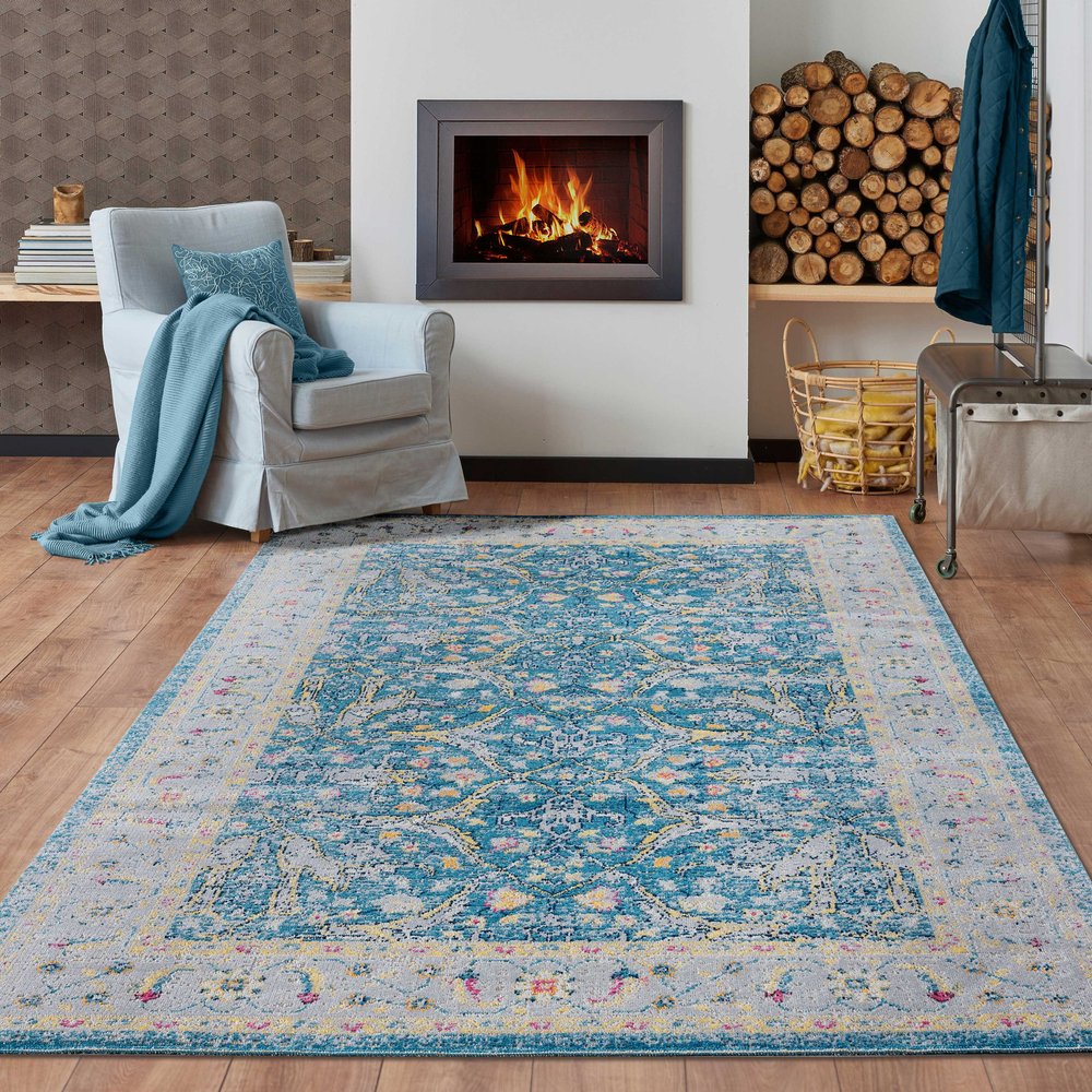 8' X 10' Blue Indoor Outdoor Area Rug