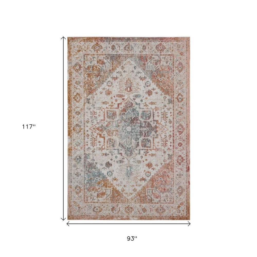 8' X 10' Beige Indoor Outdoor Area Rug