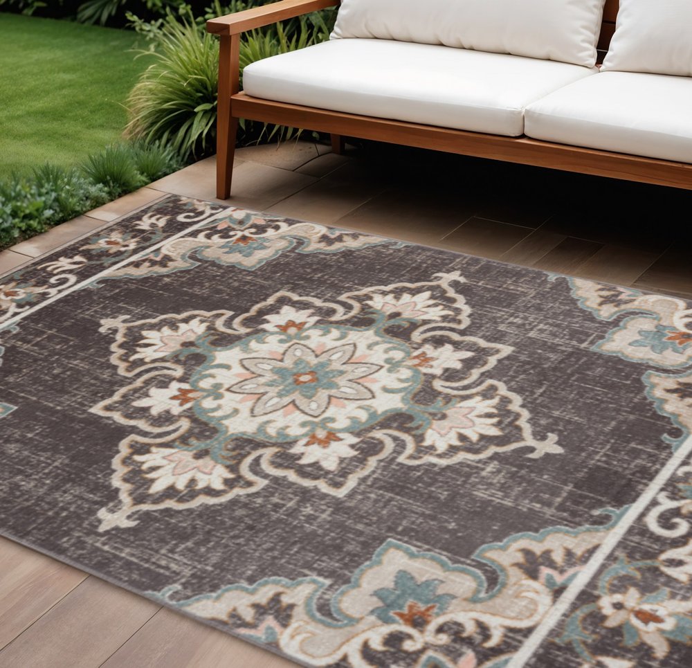 8' X 10' Brown Indoor Outdoor Area Rug