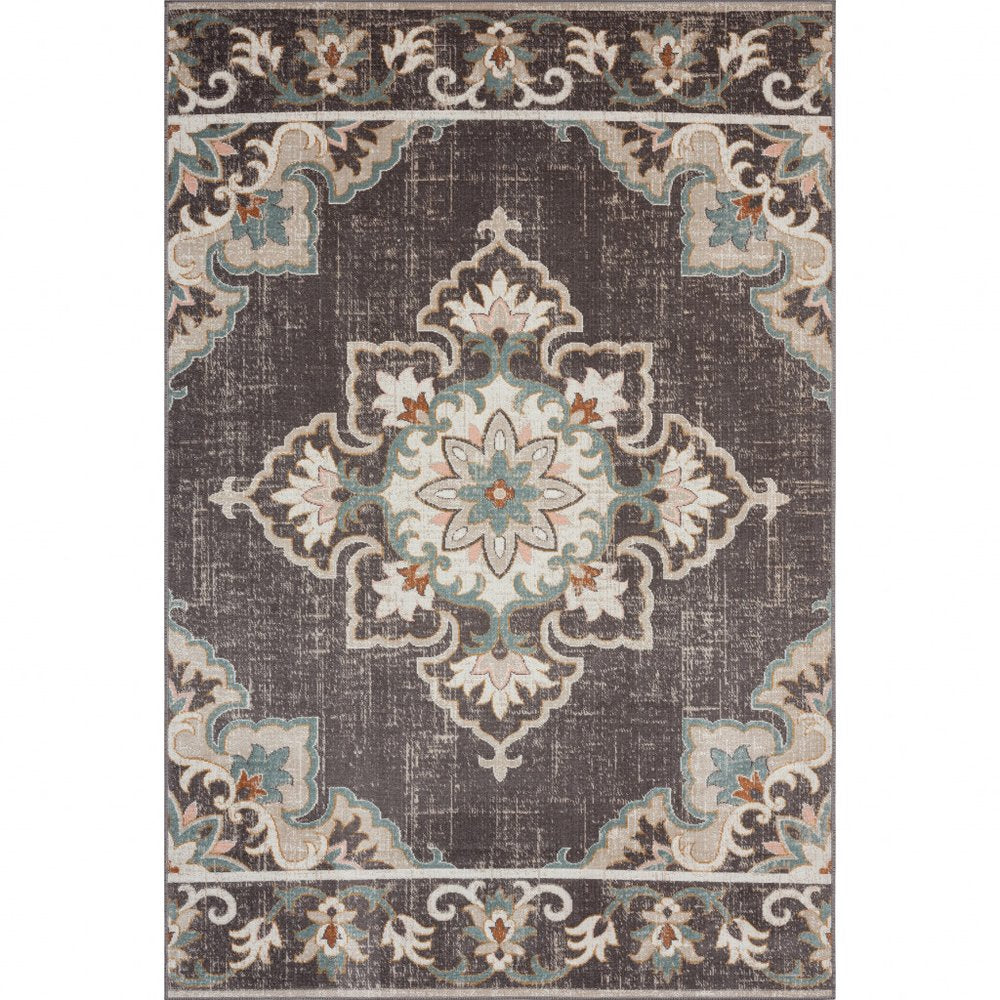 8' X 10' Brown Indoor Outdoor Area Rug