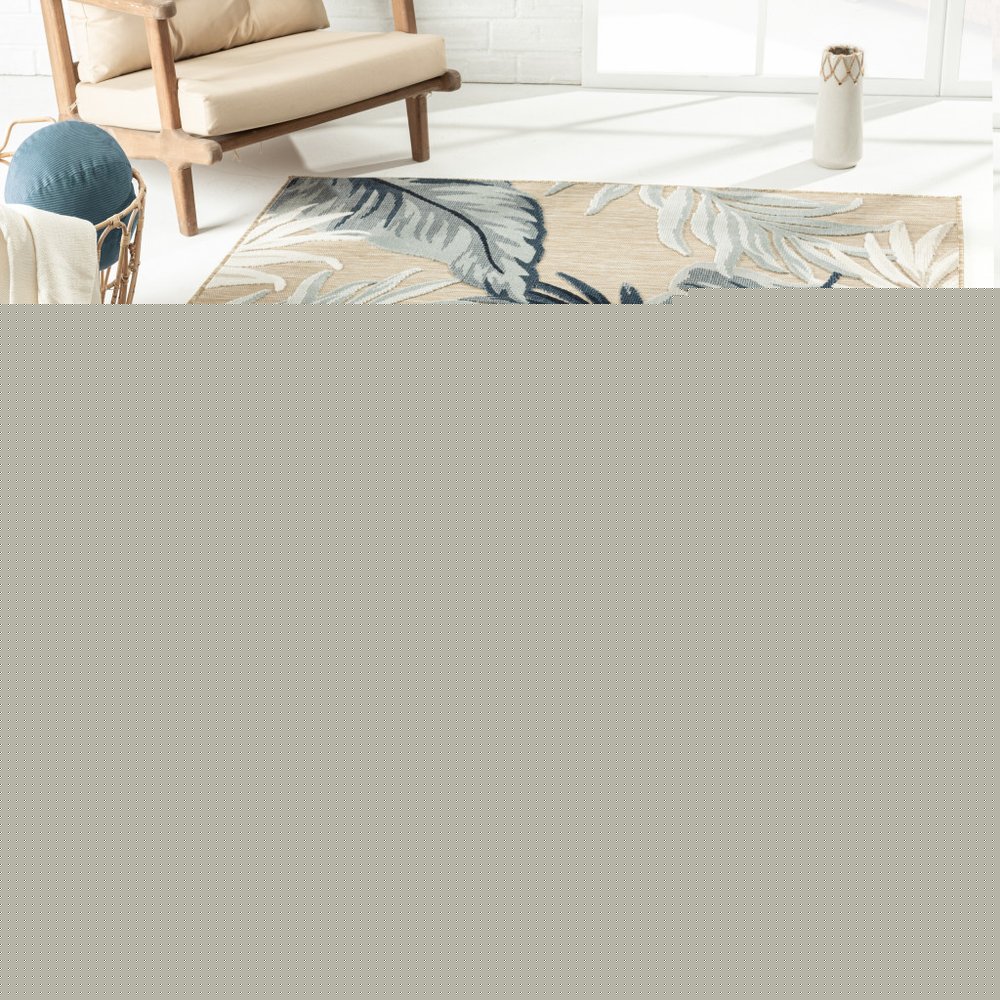 8' X 10' Blue And Gray Indoor Outdoor Area Rug