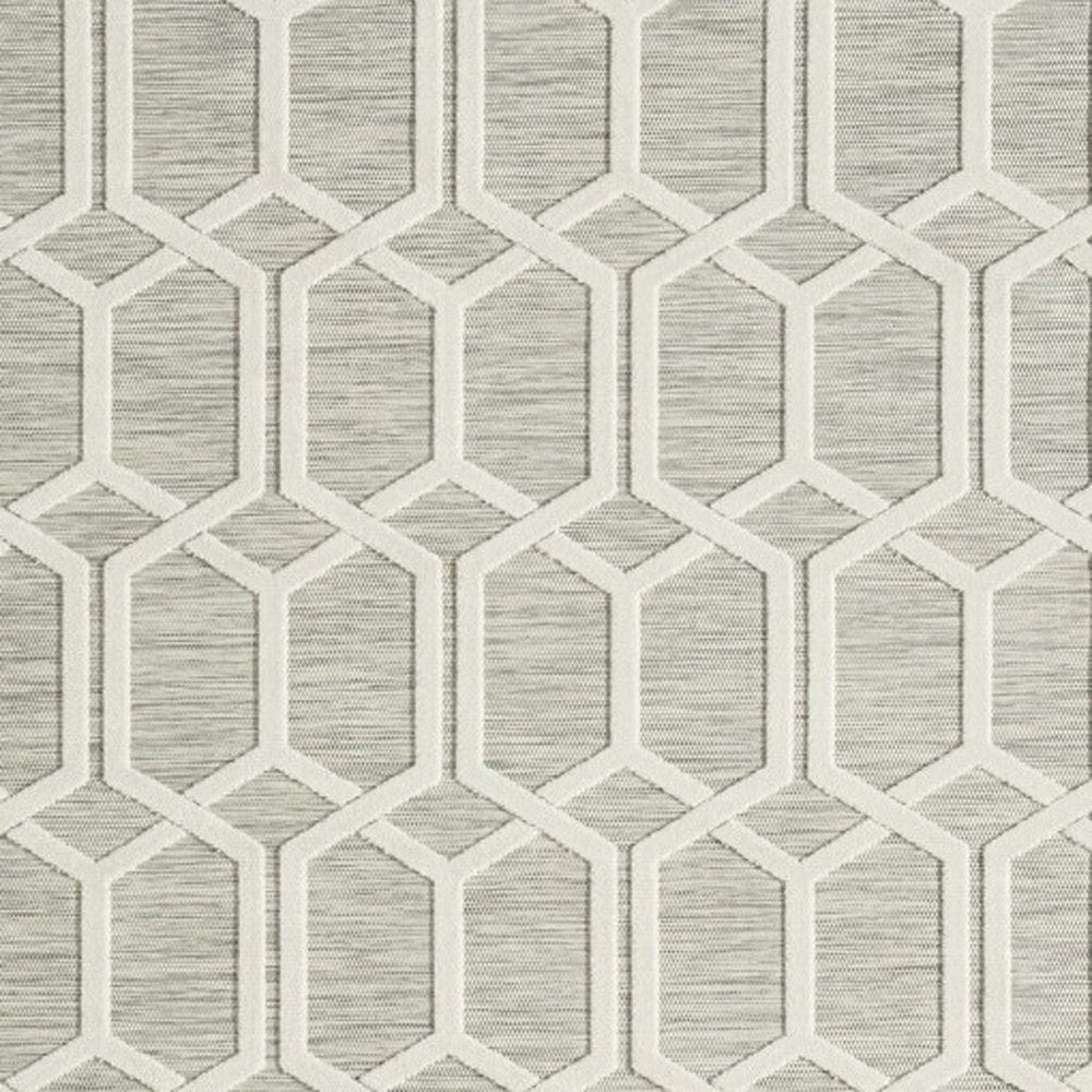 8' X 10' Gray And Ivory Indoor Outdoor Area Rug