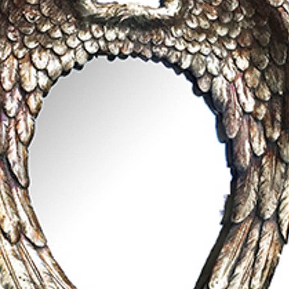 22" Antiqued Gold Heart Resin Framed Accent Mirror