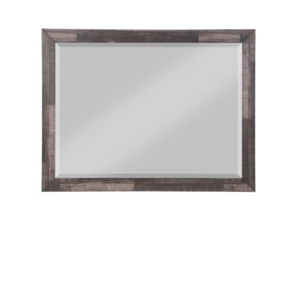 36" Brown Wood Framed Mounted Dresser Mirror