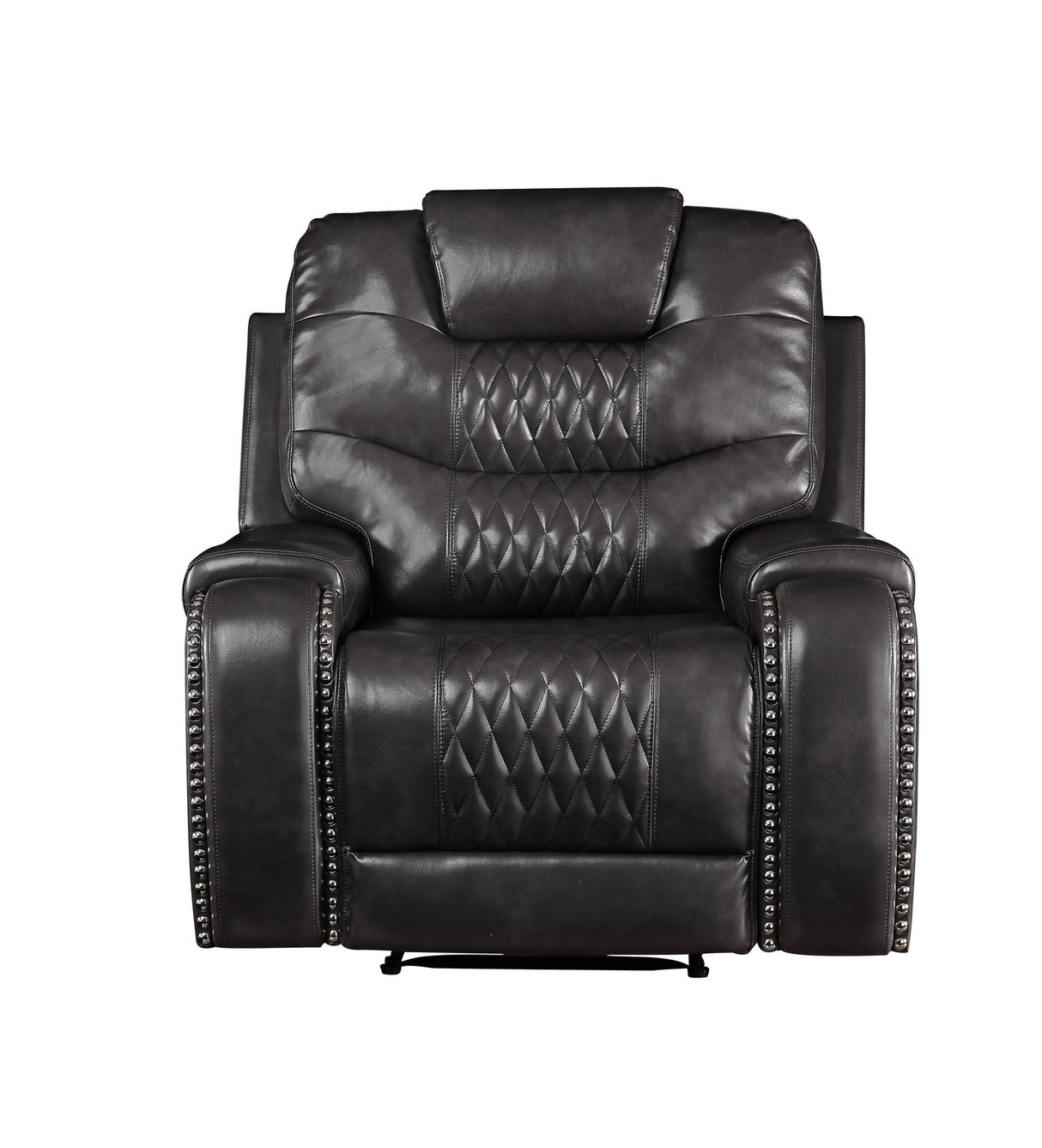 Braylon - Magnetite Synthetic Leather Manual Recliner Chair - Brown by Couch.com