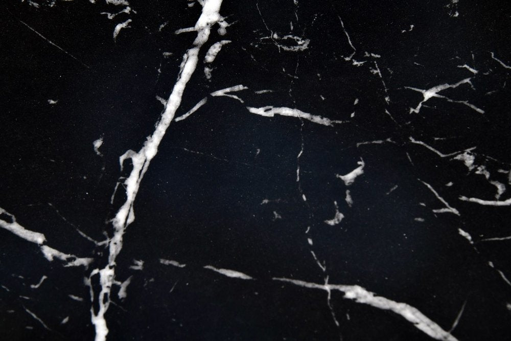 43" Black And Gold Rounded Stainless Steel Pedestal Base Dining Table