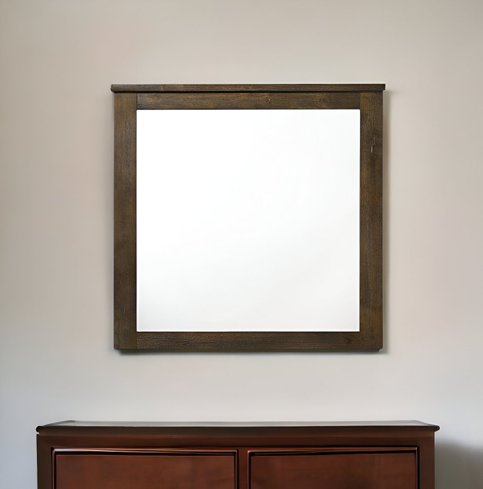 40" Square Wood Framed Mounted Dresser Mirror