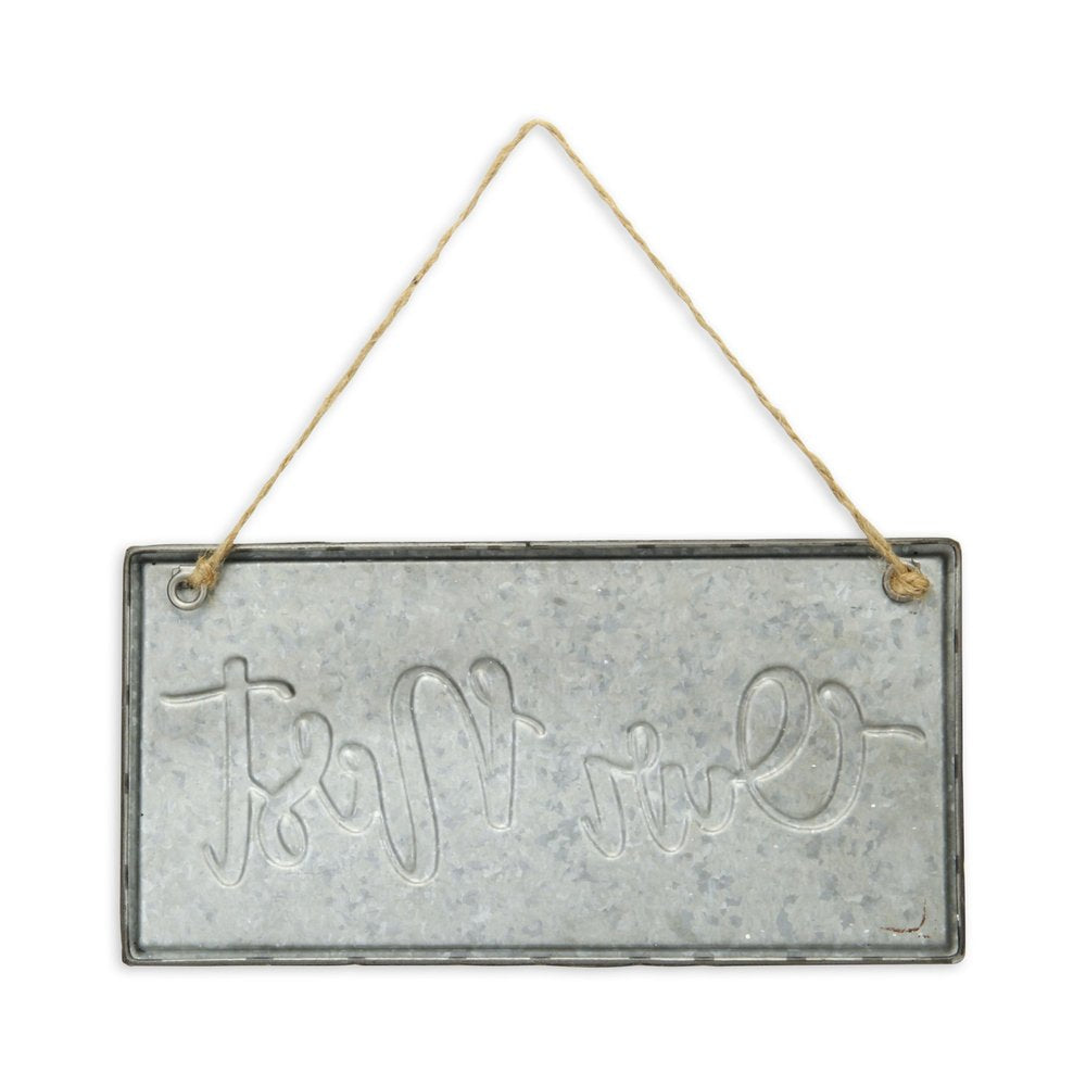 6" X 12" Gray and Brown Our Nest Galvanized Metal Wall Decor