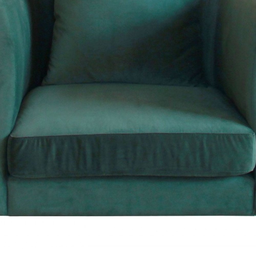 32" Green And Black Velvet Arm Chair