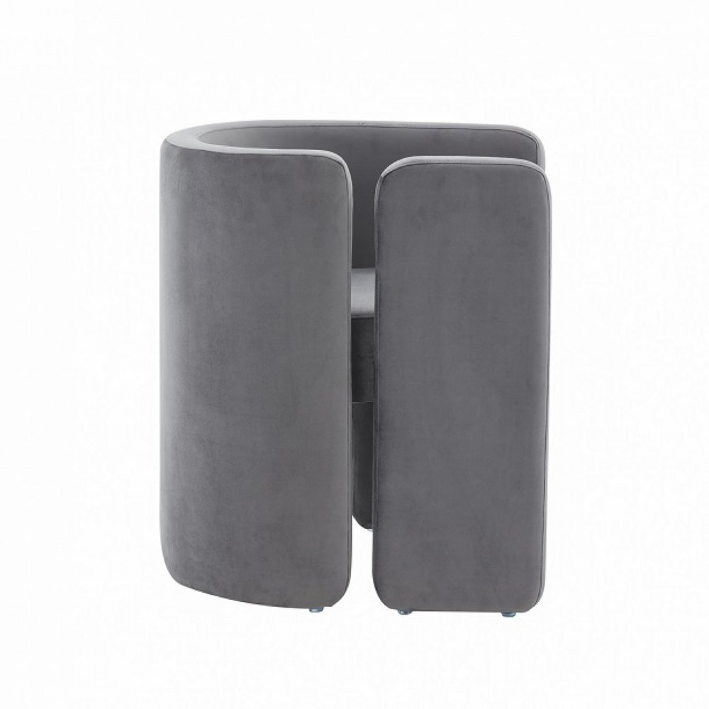 24" Gray Velvet Arm Chair