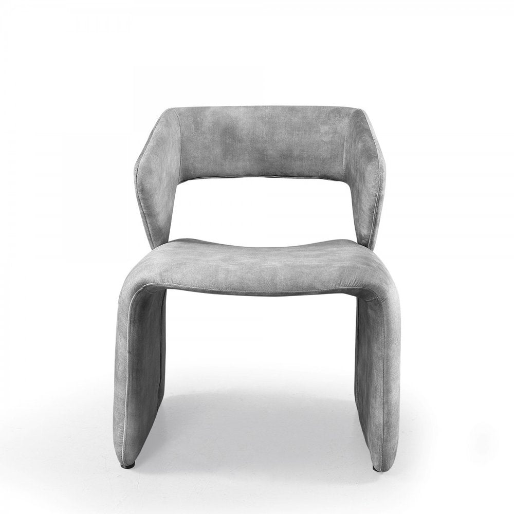 25" Light Gray Velvet Side Chair