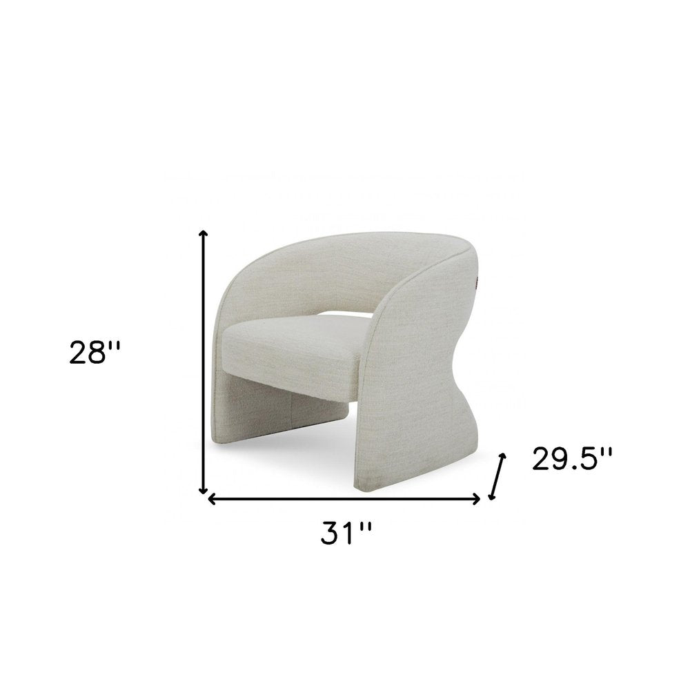 31" Cream Upholstered Arm Chair