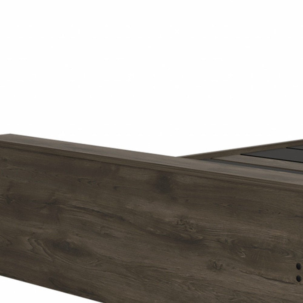 Dark Brown Wood Full Bed Frame