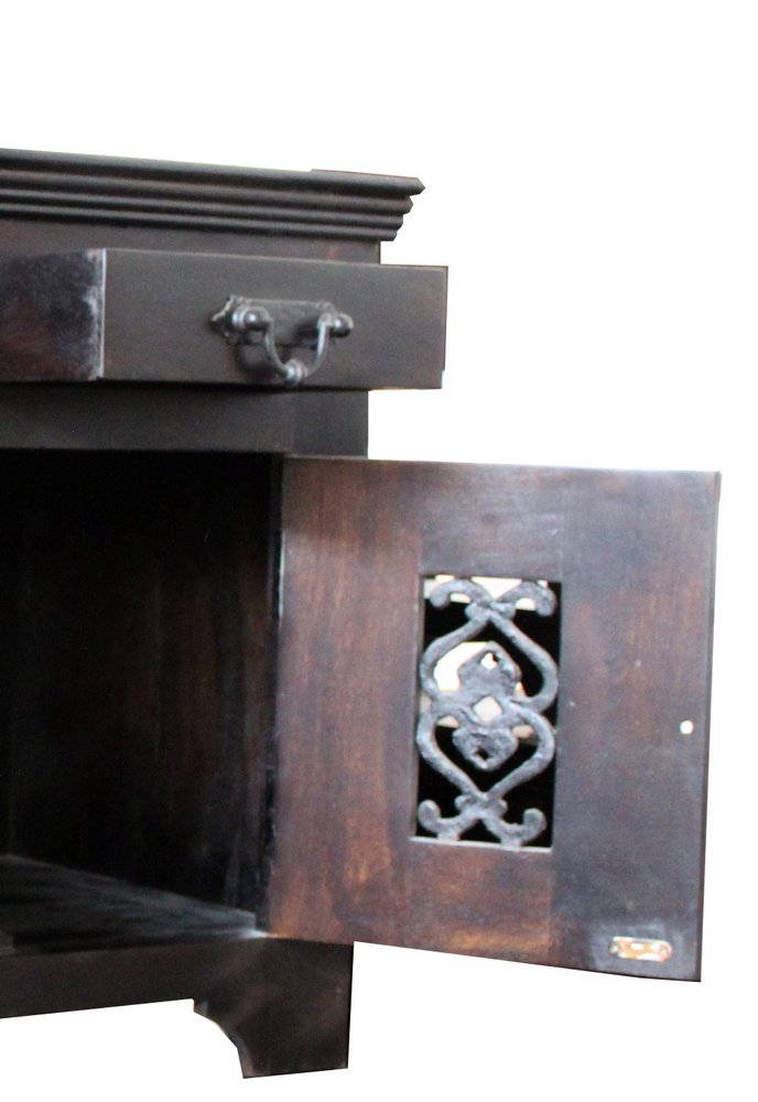 30" Dark Brown Solid Wood One Drawer Nightstand