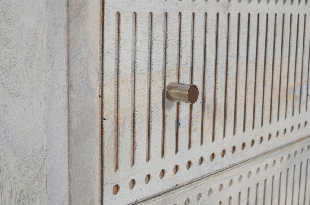 28" Ivory Solid Wood Two Drawer Nightstand