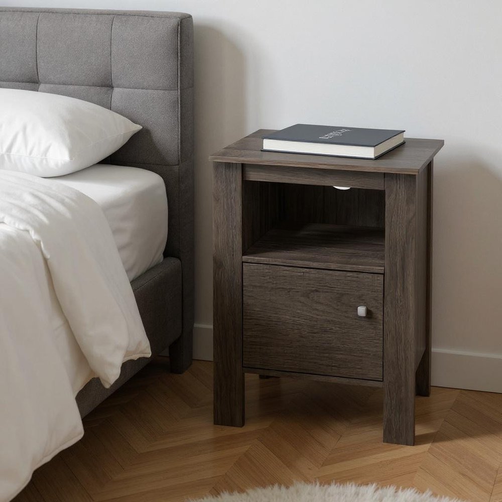 24" Brown Wood Nightstand