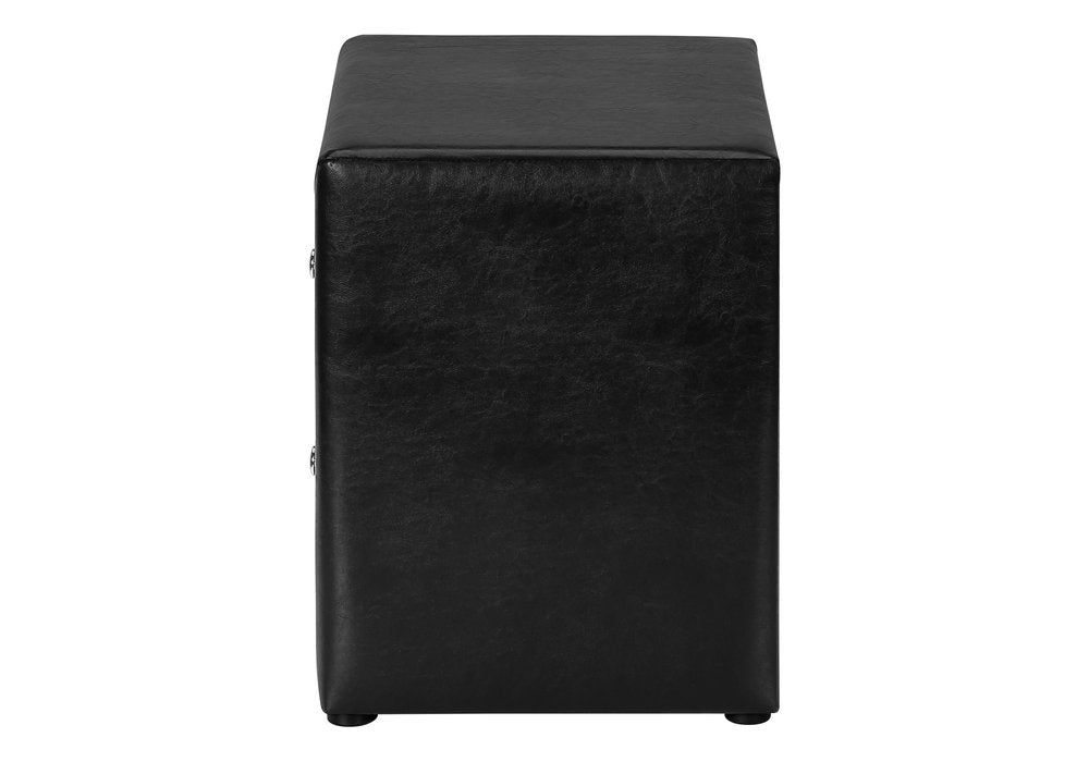 21" Black Wood Two Drawer Nightstand
