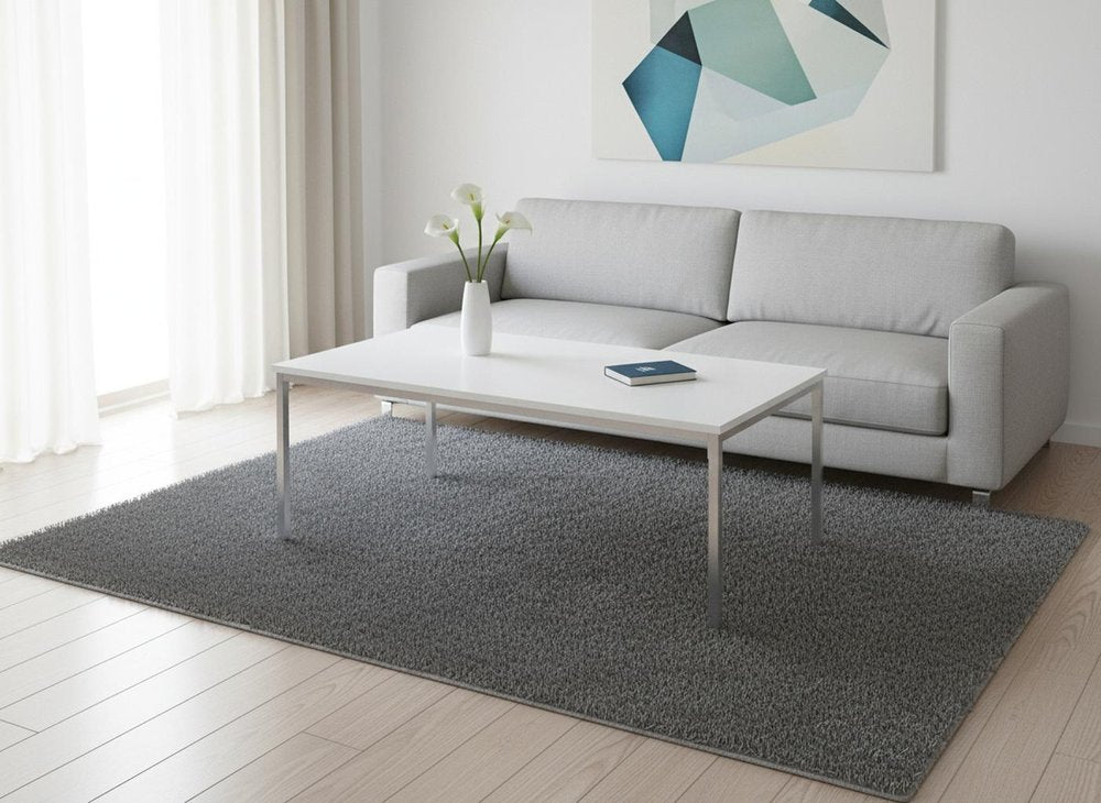 40" White And Silver Metal Coffee Table