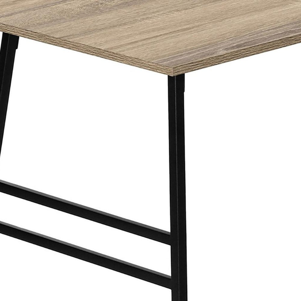 40" Taupe And Black Metal Coffee Table