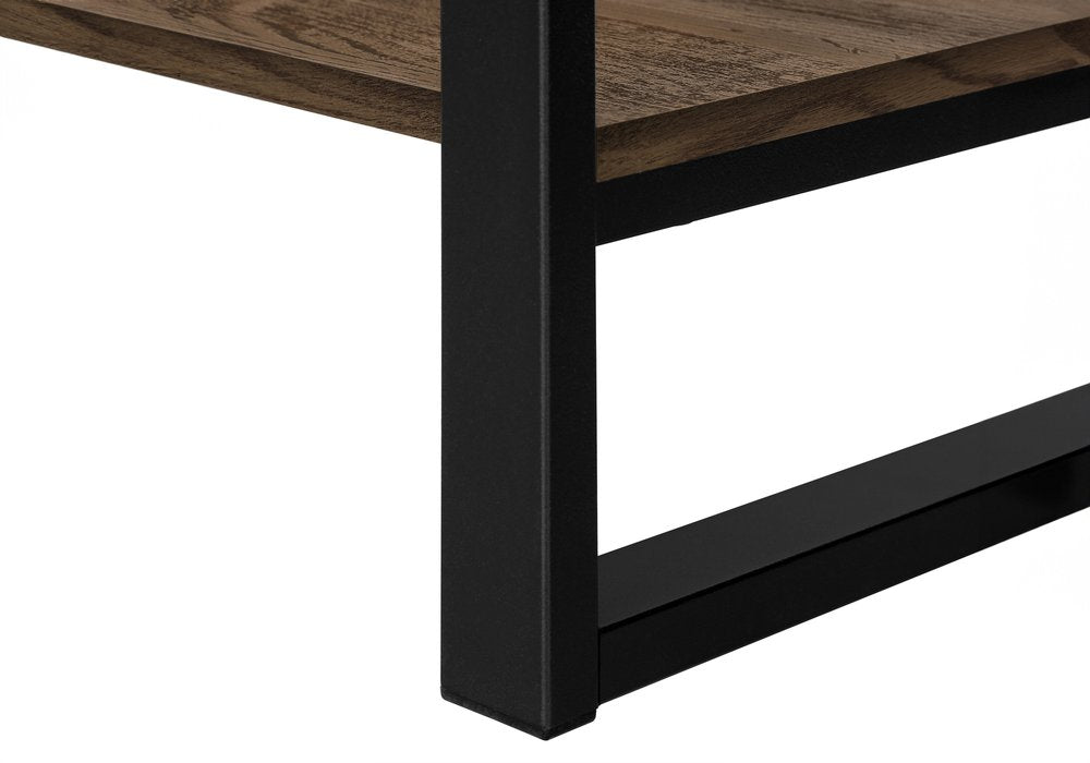 47" Brown And Black Wood Coffee Table With Shelf