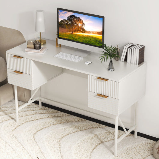 48 Inch Home Office Computer Desk with 4 Drawers-White