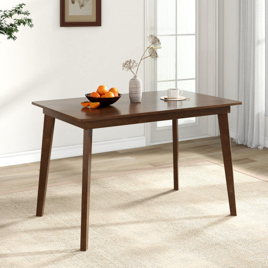 48 Inch Wooden Dining Table with Rubber Wood Legs for 4 People-Brown