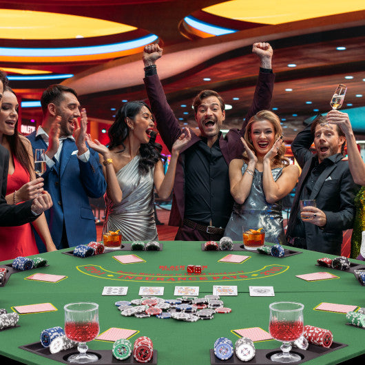 48 Inch 8-Player Foldable Poker Table Top with Carrying Bag and Cup Holders-Green