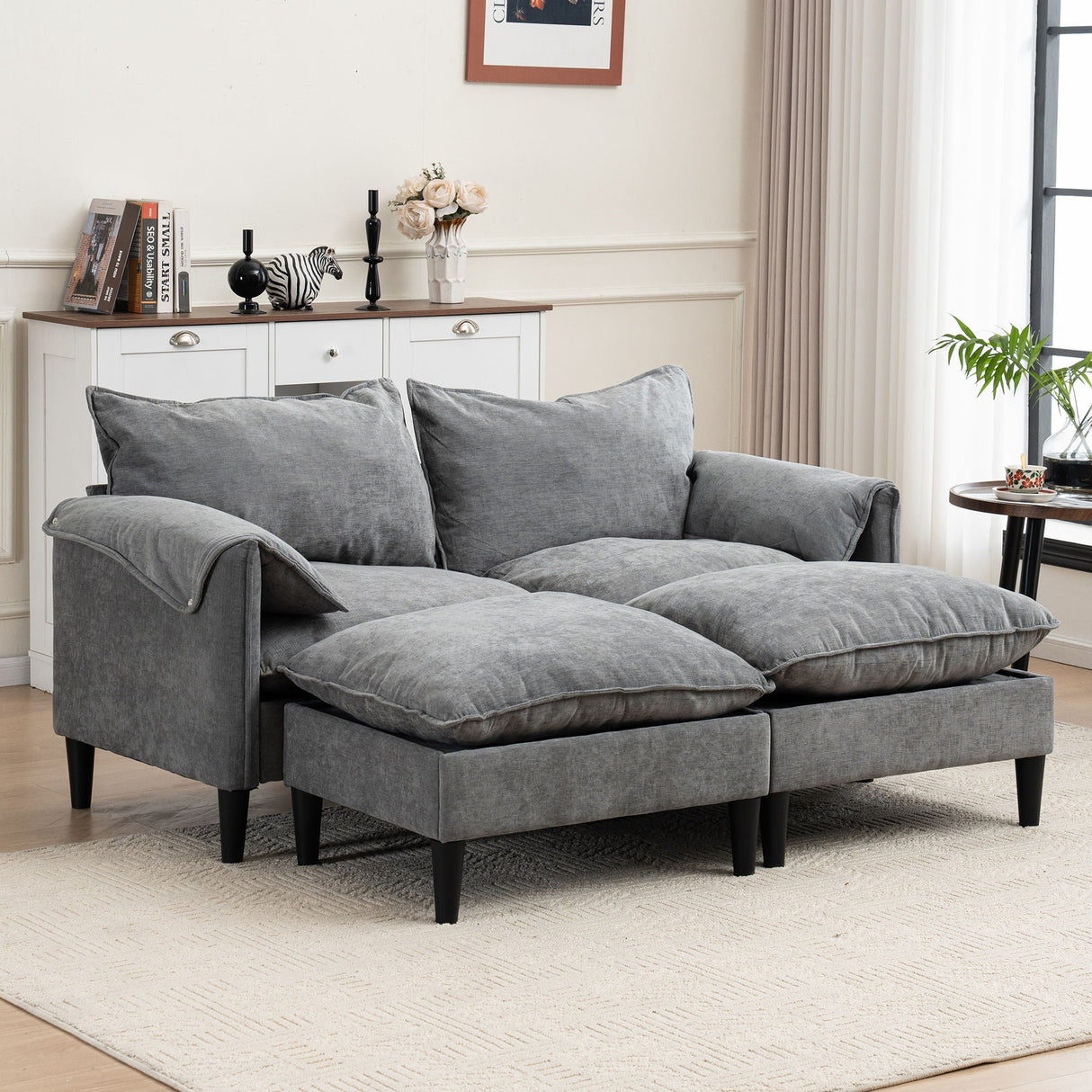 Convertible Combination Sofa With Footstools With Storage by Couch.com