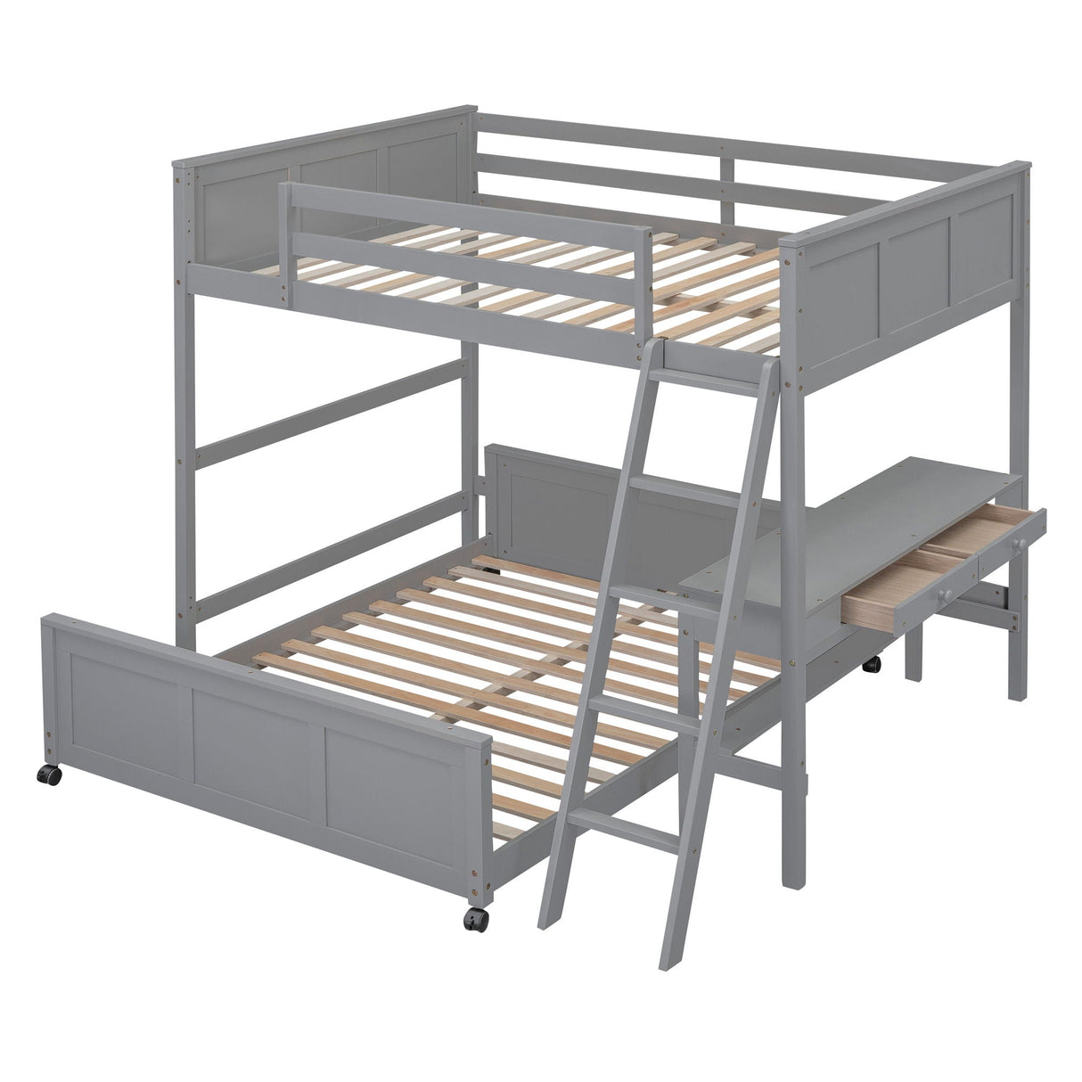 Full Over Full Bunk Bed With Desk by Couch.com