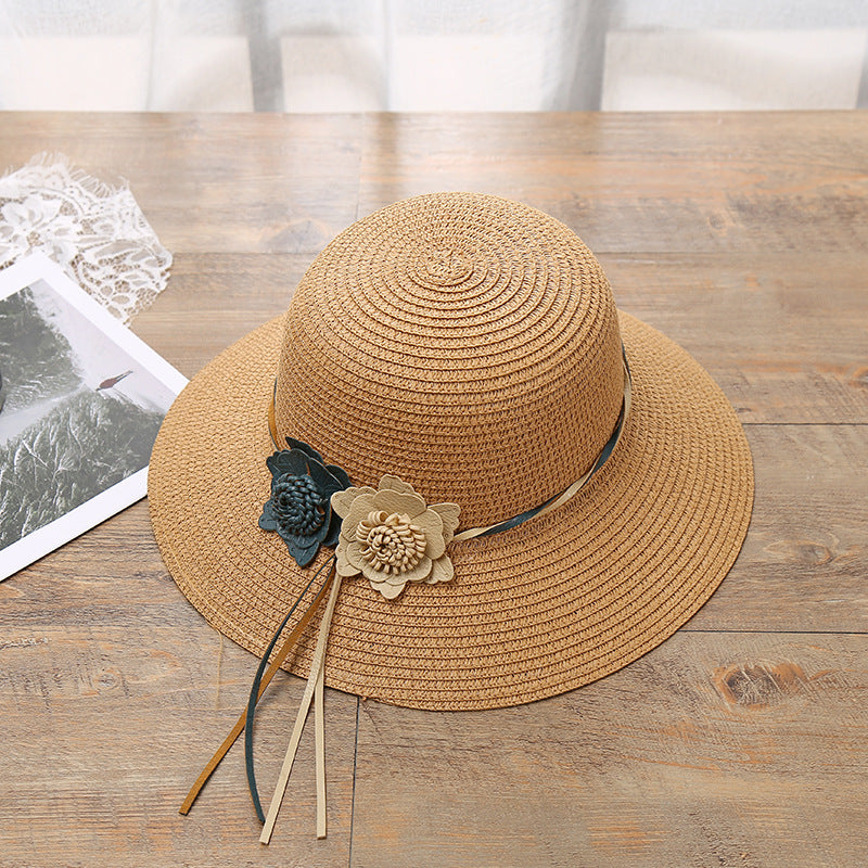 Girls Hats Children Raw Edge Straw Hat For Girls Kids Sun Cap Girls Hat Baby Beach Caps In leegant Modern Design