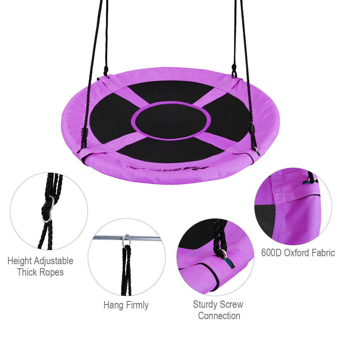 40 Inch Flying Saucer Tree Swing Indoor Outdoor Play Set-Blue