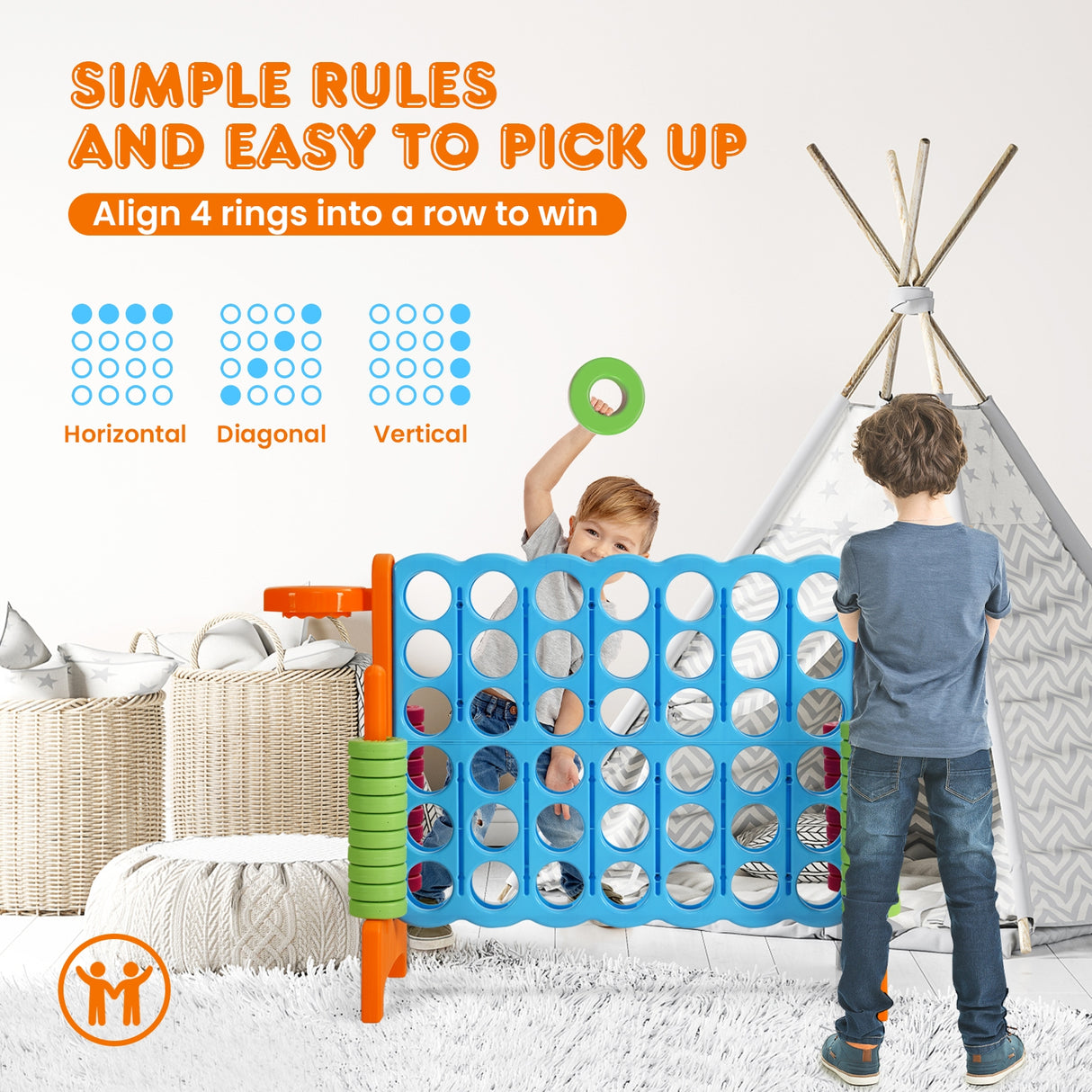 2.5Ft 4-to-Score Giant Game Set-Green