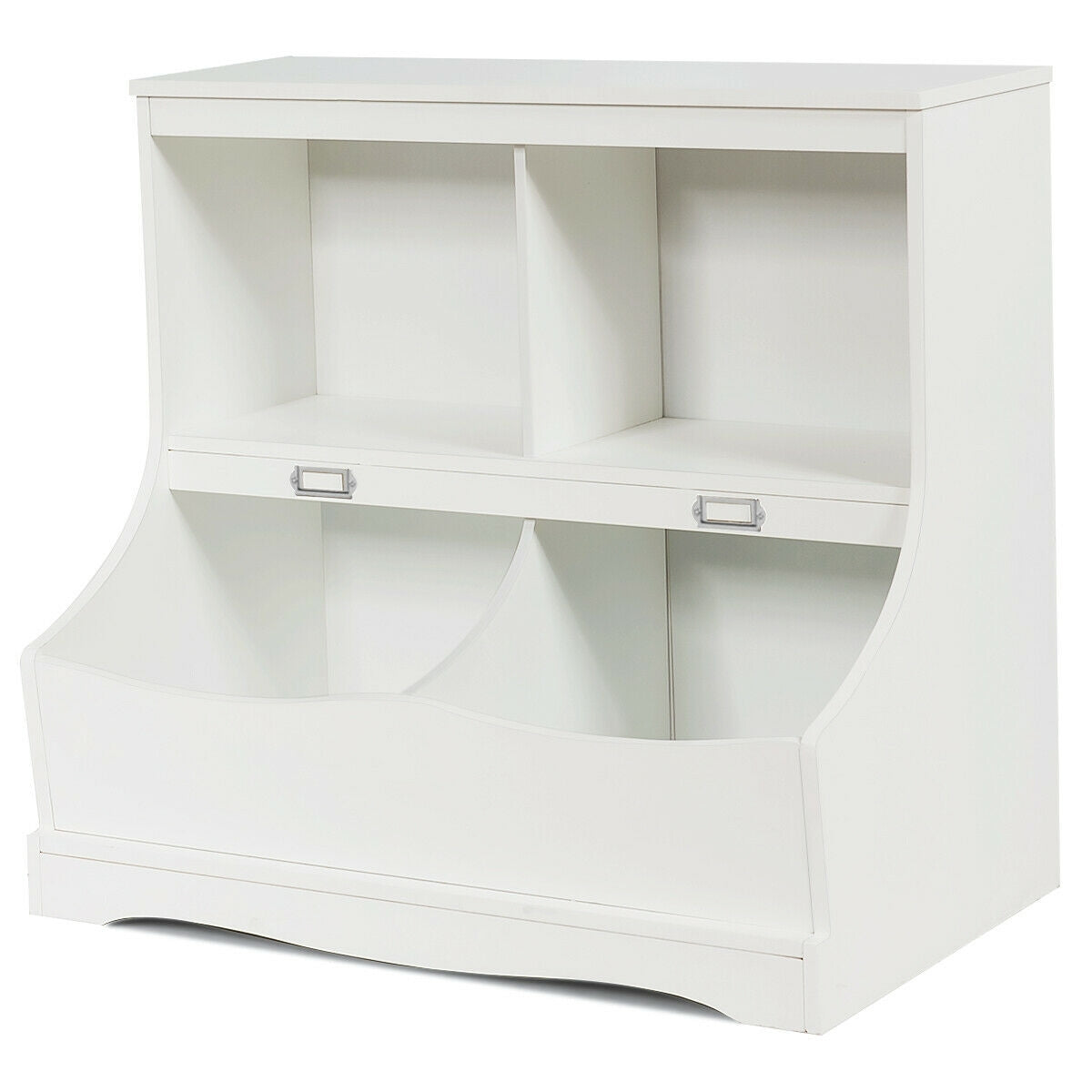 Kids Floor Cabinet Multi-Functional Bookcase -Gray