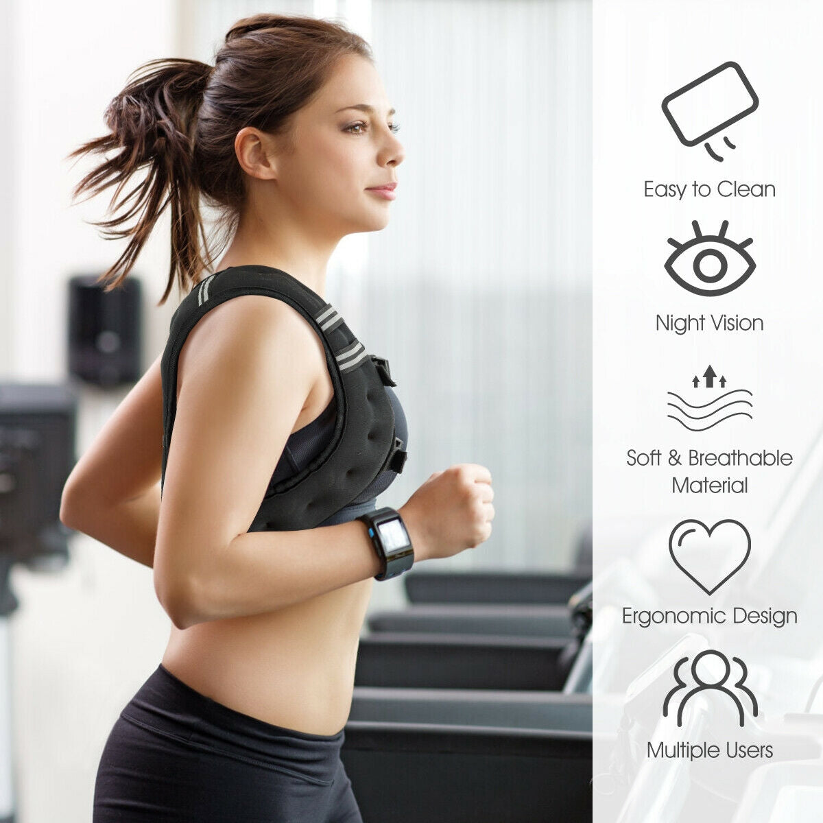 30LBS Workout Weighted Vest with Mesh Bag Adjustable Buckle-30 lbs