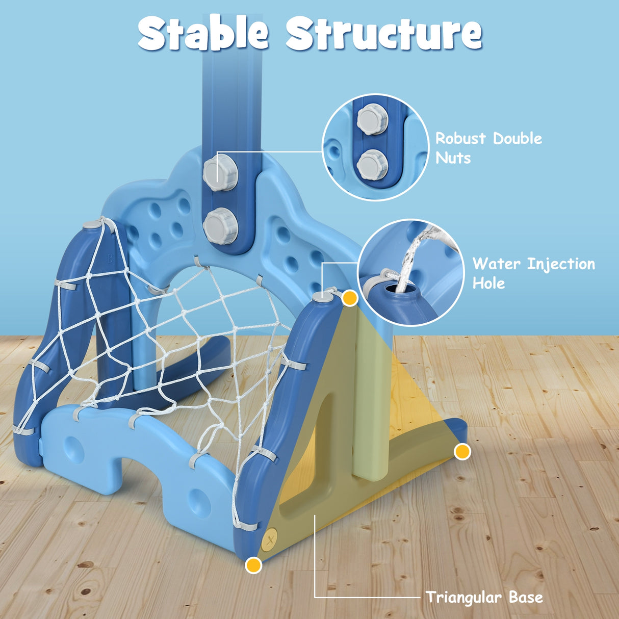 3-in-1 Kids Basketball Hoop Set with Balls-Green