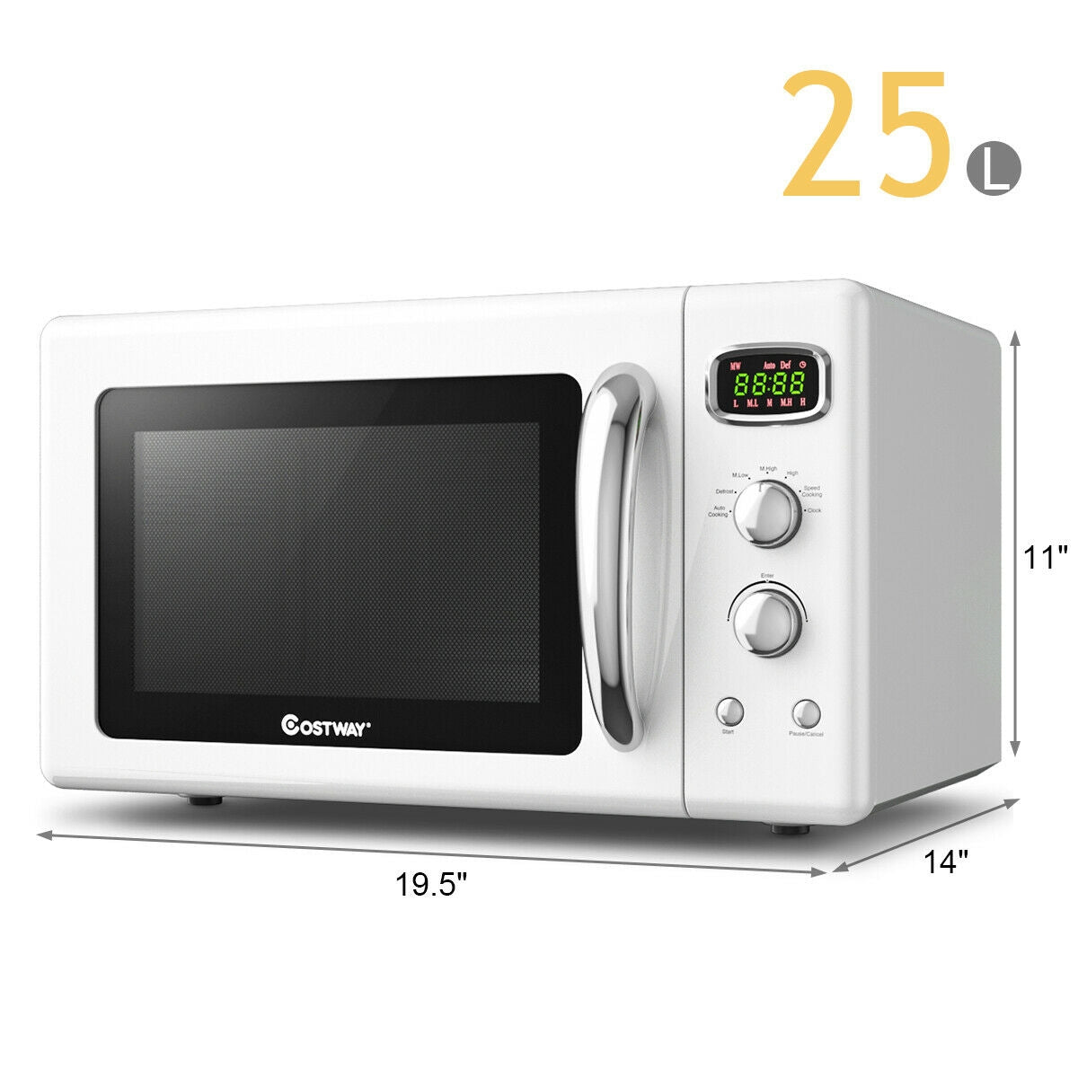 0.9 Cu.ft Retro Countertop Compact Microwave Oven-Green
