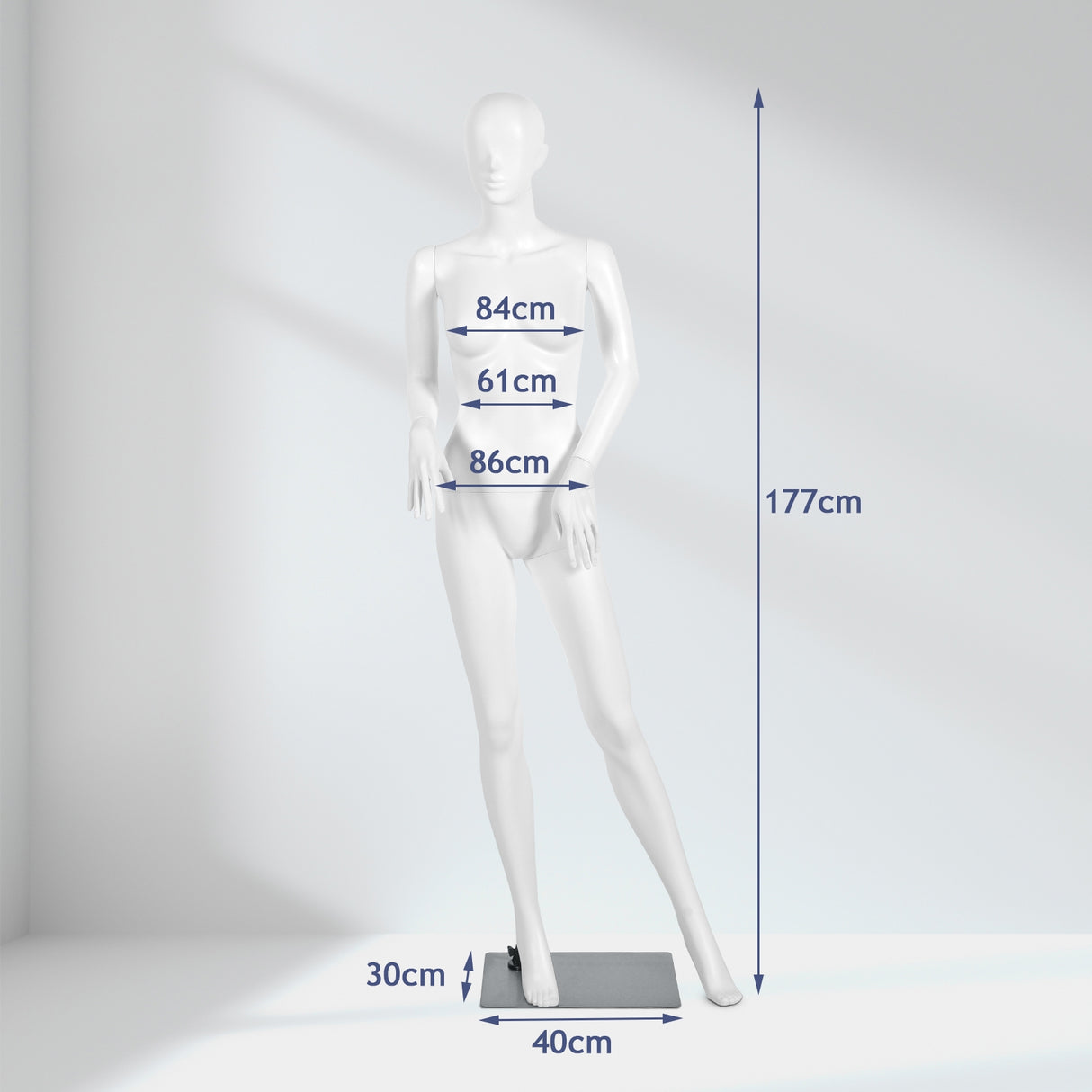 5.8 ft Plastic Female Mannequin Adjustable Detachable Manikin with Metal Stand