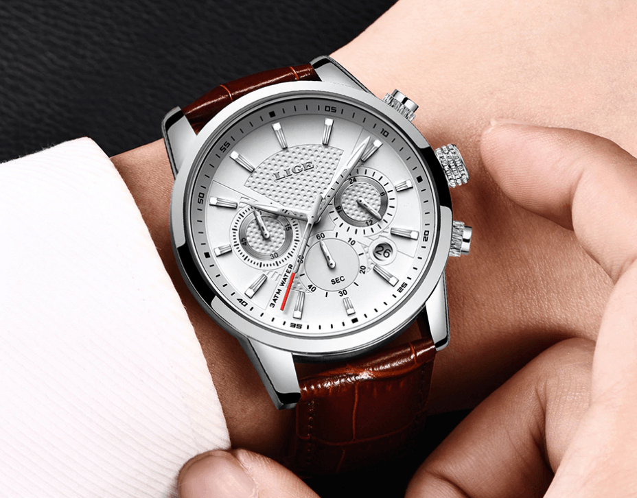 Men's Waterproof Watch With Chronometers Day View Sport Analog Watches Excellent Look Perfect Gift For Him