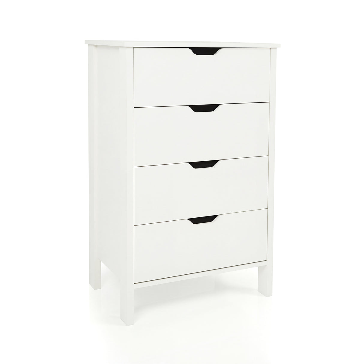 4-Drawer Dresser Wooden Nightstand with Anti-Tipping Kits-White