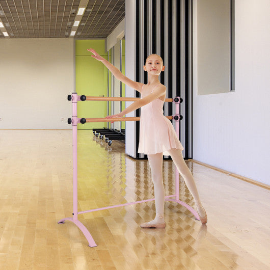 4 Foot Portable Freestanding Double Ballet Barre-Pink