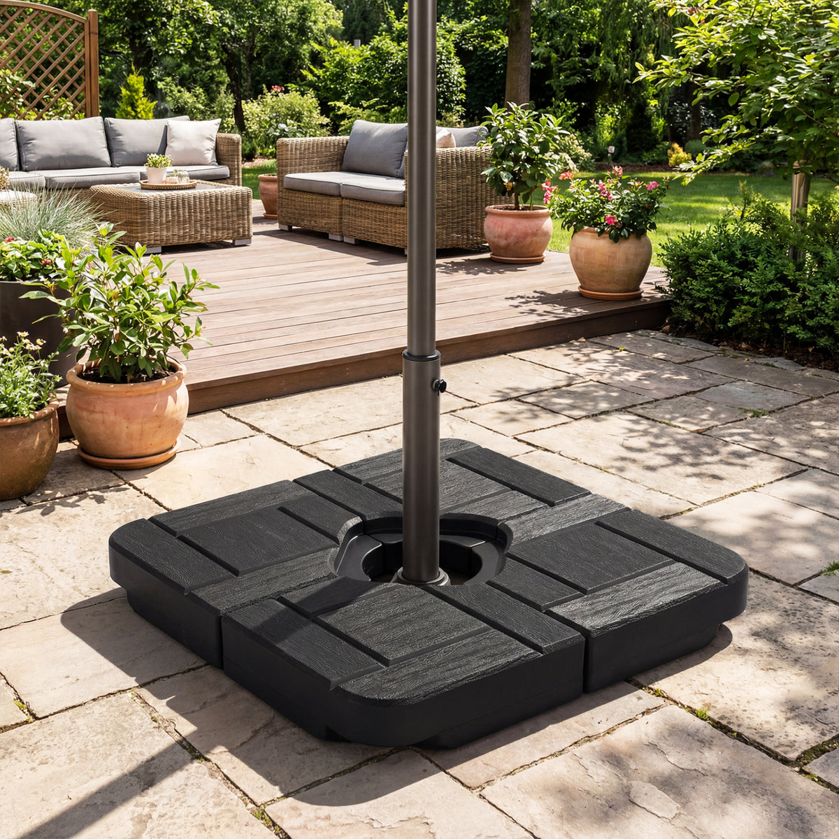 4-Piece 188 LBS Cantilever Offset Patio Umbrella Base-Black