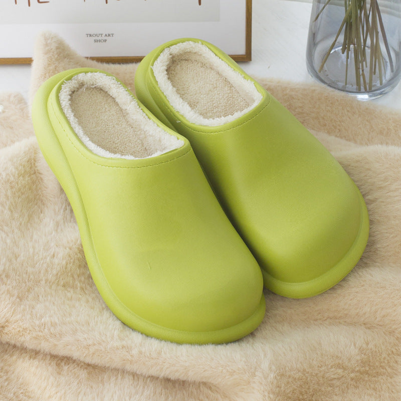 New Winter Women Slipper Soft Bottom Plush Home Shoes Slippers Indoor Waterproof Non-Slip Memory Foam Comfy Fluffy Fur Memory Foam Boots House Shoes Thick Sole 6cm