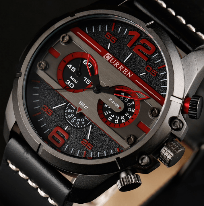 Men's Waterproof Retro Style Watch With Excellent Background, Chronometers Large Numbers Perfect Gift