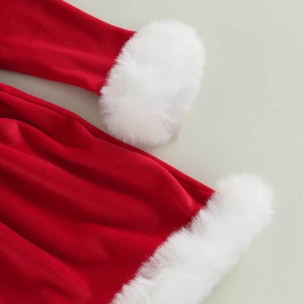 Baby Girls Christmas Romper Ruffles Fly Sleeve Sequins Red Party Dress Unique Design Excellent Look