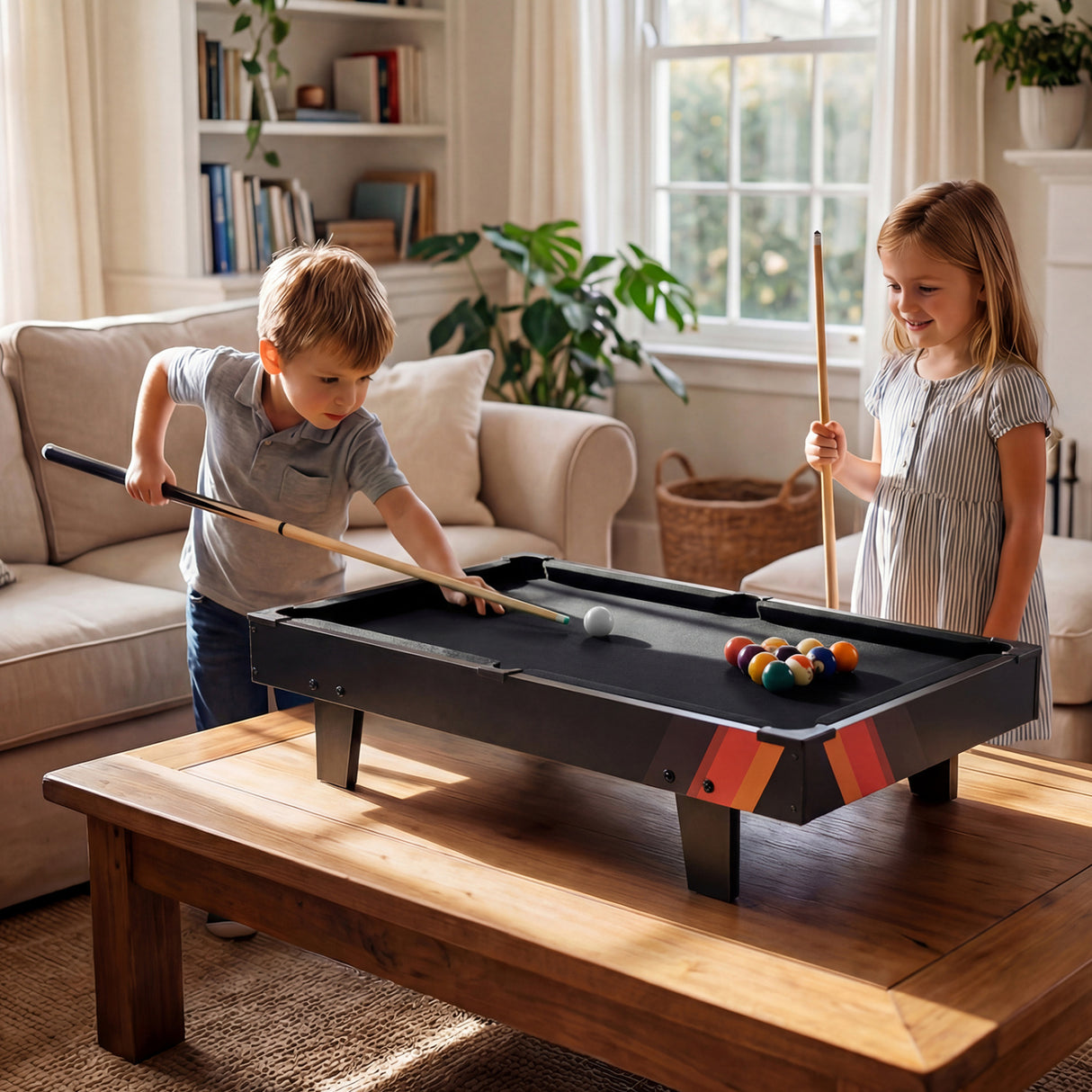 4 in 1 Combo Game Table Set with Billiards-Black