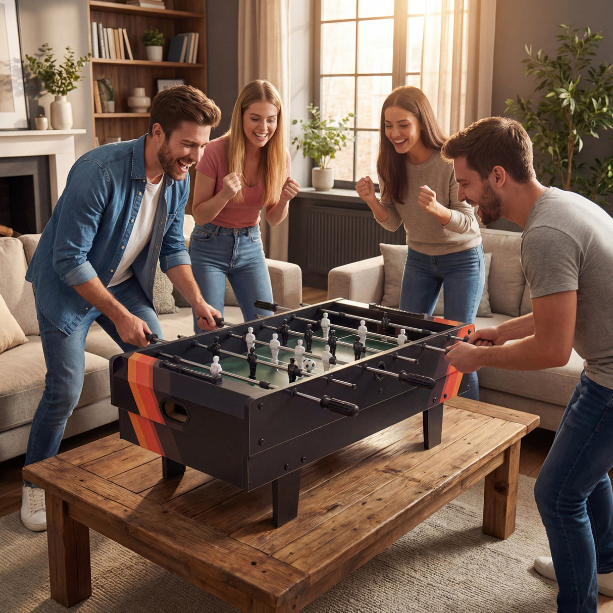 4 in 1 Combo Game Table Set with Billiards-Black