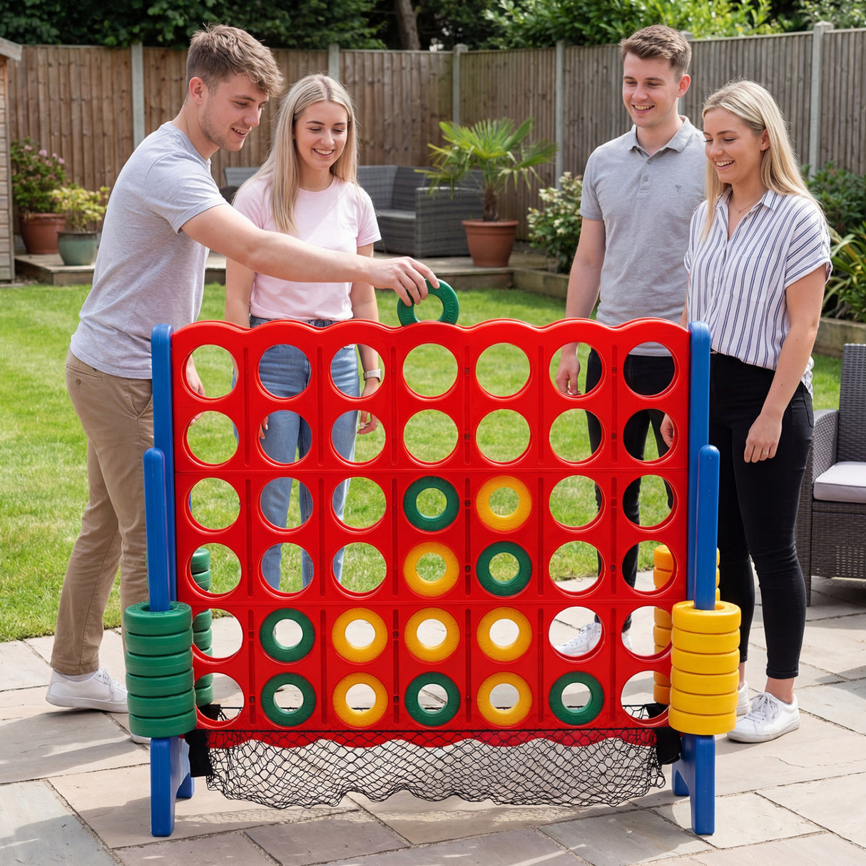 4-to-Score Giant Game Set with Net Storage-Blue