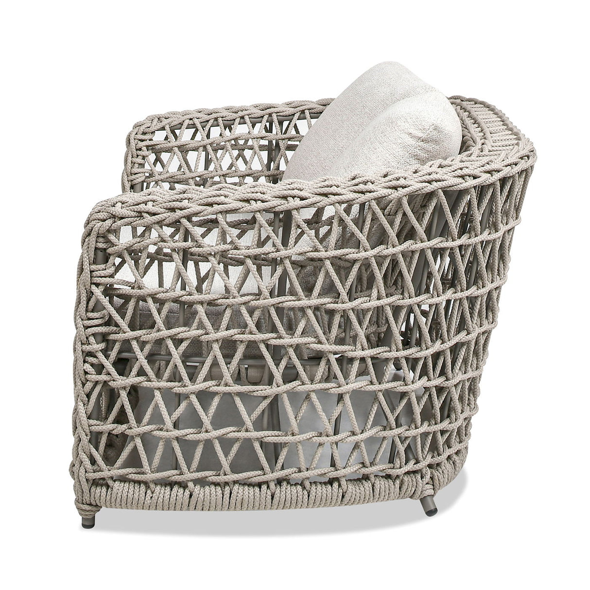 Everly - Frame Barrel Deep Seating Patio Loveseat Sofa Axroma Olefin - Oat Beige by Couch.com